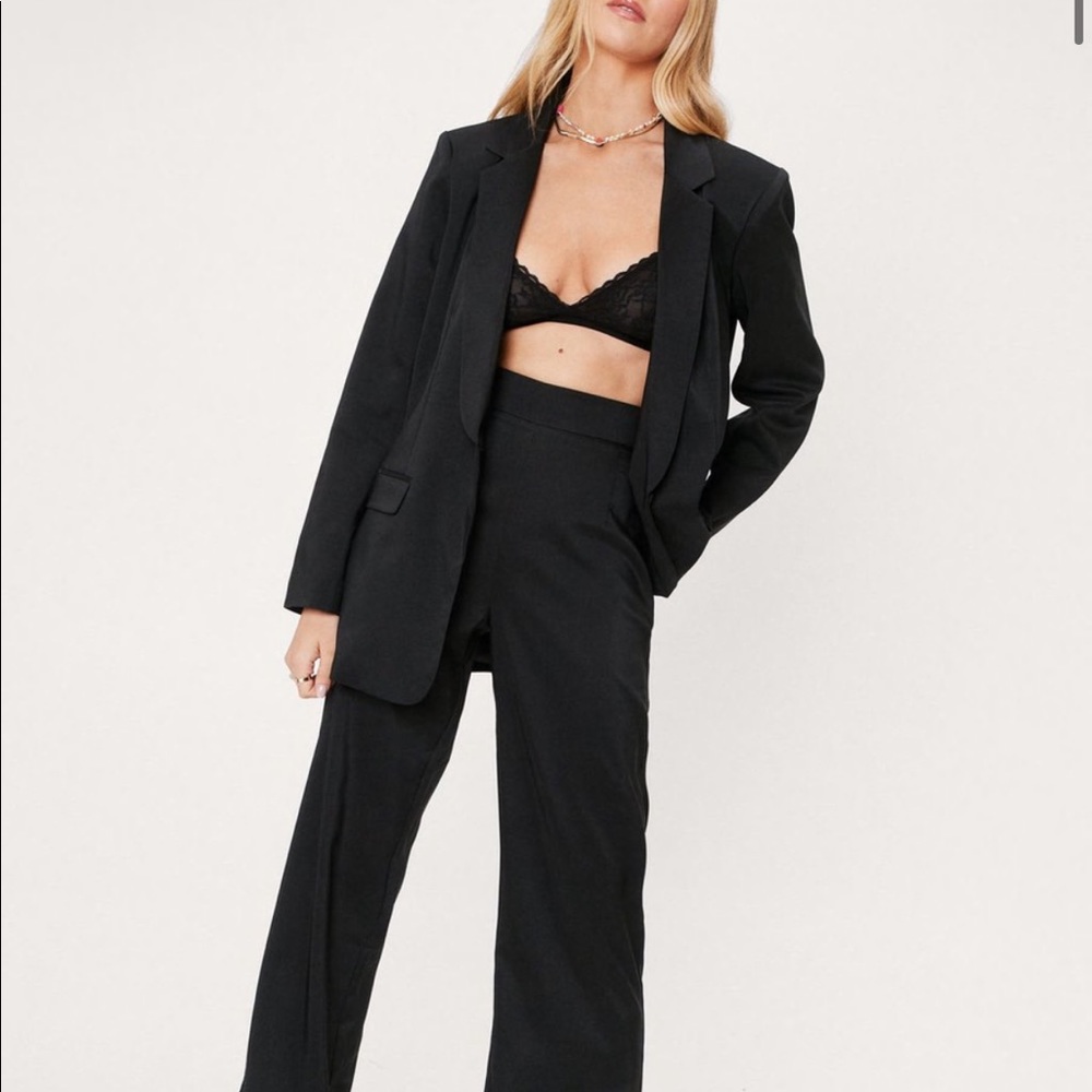 Black Oversized Long Sleeve Tailored Blazer